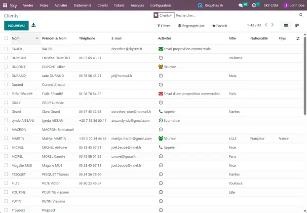 SKY CRM CRM software interface for wholesale insurance brokers with delegated management SKY